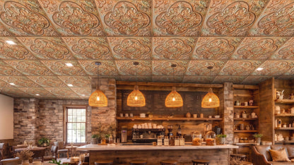 PL88 Palazzo Clay decorative ceiling tiles installed in interior 4