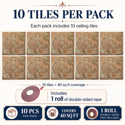 PL88 Palazzo Clay ceiling tile coverage details