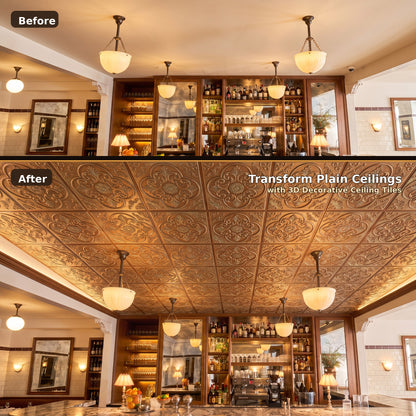 PL88 Palazzo Clay hand-painted ceiling tile finish