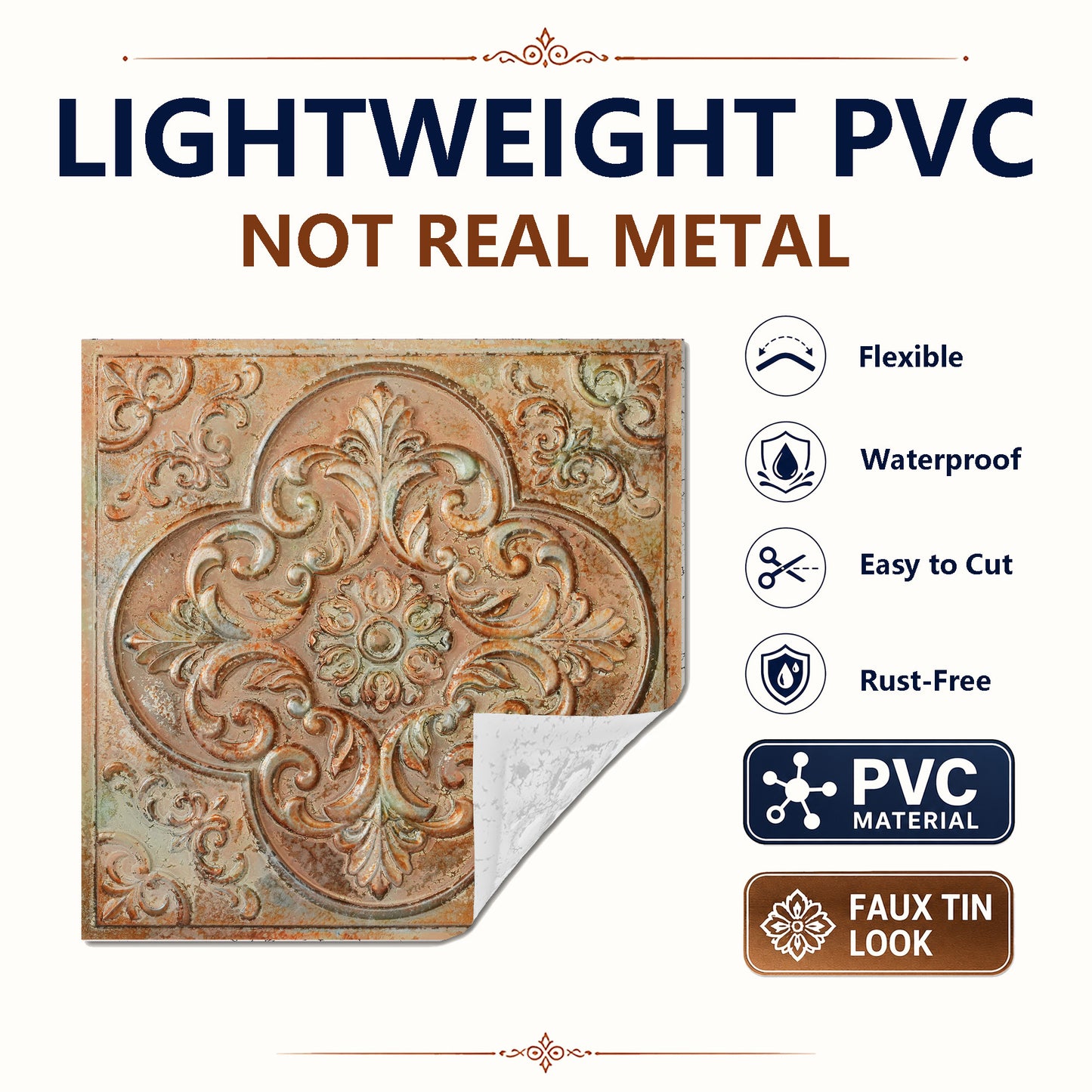 Lightweight PVC material details for PL88 ceiling tiles