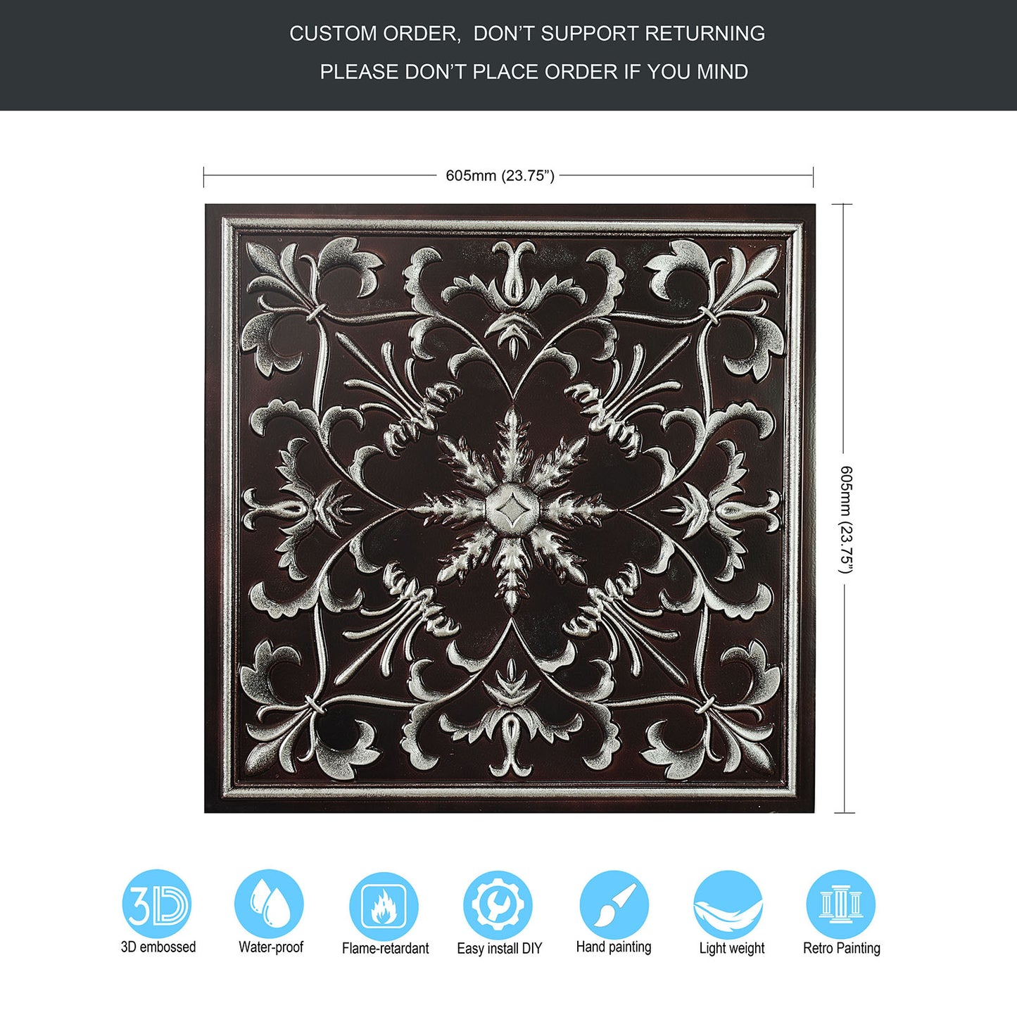 10tiles/lot PVC Ceiling Tiles for Salons, Spas, Massage Rooms and Comfortable Interiors PL70